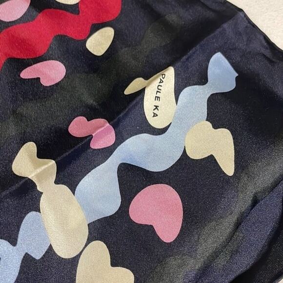 Paule Ka Scarf Navy and Multiple Colors Chic Polished Lightweight - Picture 2 of 3